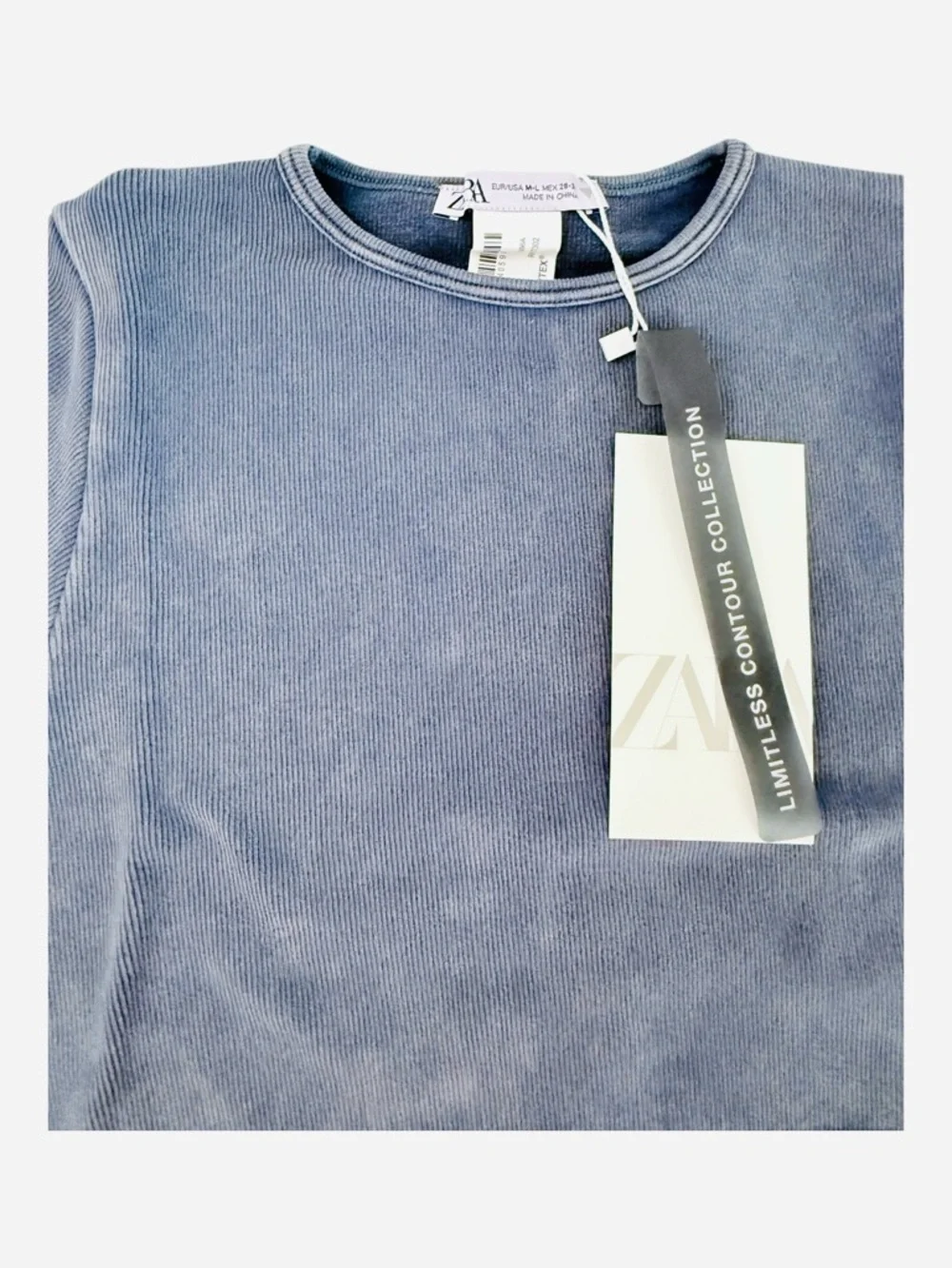 Zara Women's Cropped Long-Sleeve Ribbed Top - Picture 3 of 7